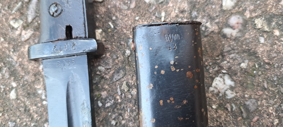 German K98 Bayonet & Scabbard - dated 1943 #6 - Image 3