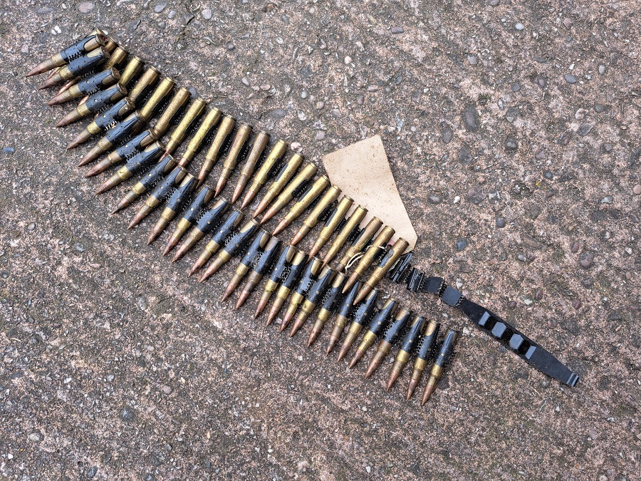 7.92 inert x 50 MG34 /MG42 in post war belt with starter tab